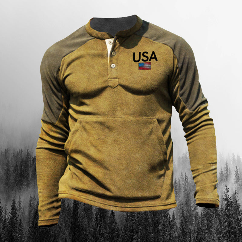 Retro Casual Patriot Retro Tactical Fleece Sweater