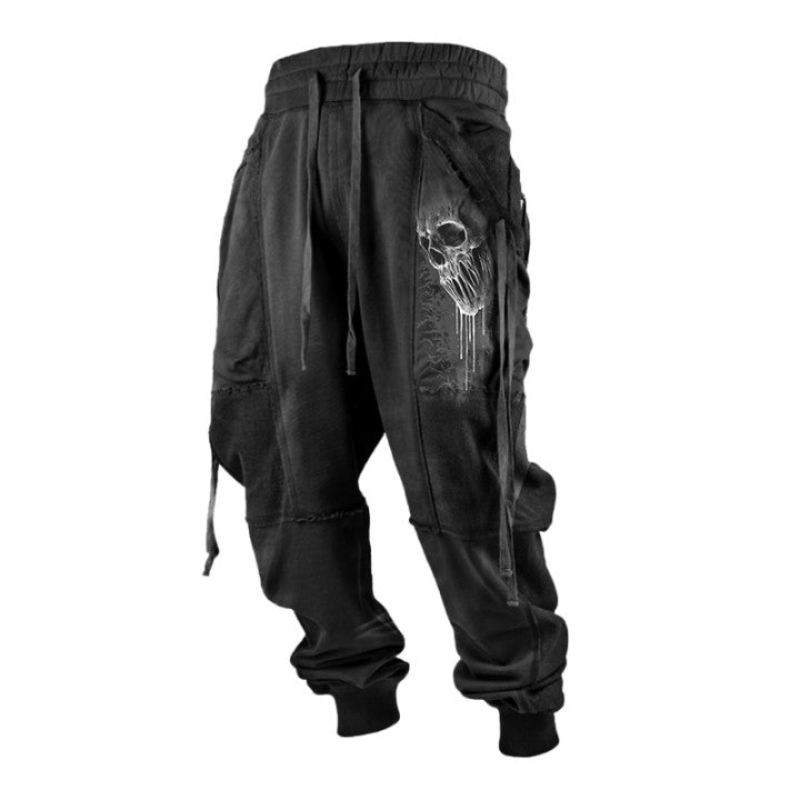 Skull 3D Mens Outdoor Wear-resistant Casual Pants