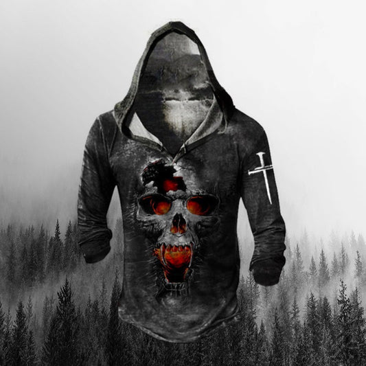 Mens Freedom Reaper Jesus Cross Outdoor Hoodie