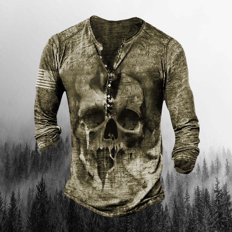 Men's Retro Comfortable Skull Long Sleeve