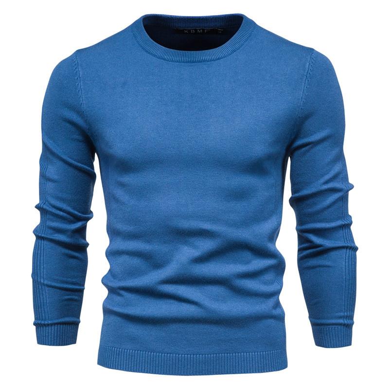 Mens Thick Sweater Round Neck Slim Quality Sweater