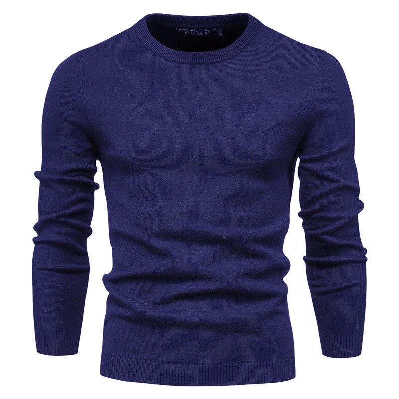 Mens Thick Sweater Round Neck Slim Quality Sweater