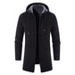 Mens Hooded Cardigan Midi Coat