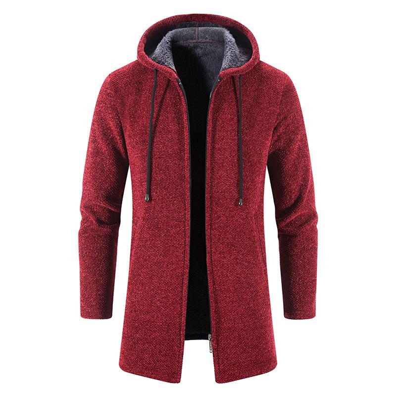 Mens Hooded Cardigan Midi Coat