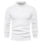 Mens Sweater Fashion Solid Color High Neck Slim Pullover Sweater