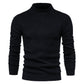 Mens Sweater Fashion Solid Color High Neck Slim Pullover Sweater