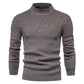 Mens Sweater Fashion Solid Color High Neck Slim Pullover Sweater