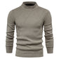Mens Sweater Fashion Solid Color High Neck Slim Pullover Sweater