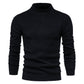 Mens Sweater Fashion Solid Color High Neck Slim Pullover Sweater
