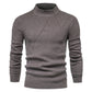 Mens Sweater Fashion Solid Color High Neck Slim Pullover Sweater