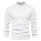 Mens Sweater Fashion Solid Color High Neck Slim Pullover Sweater