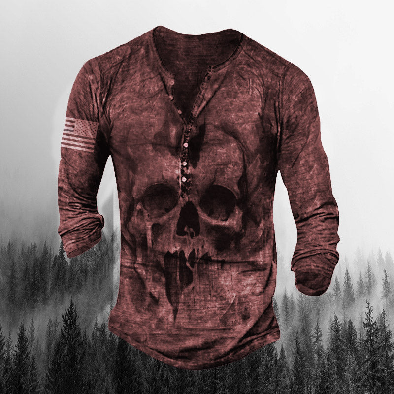 Men's Retro Comfortable Skull Long Sleeve