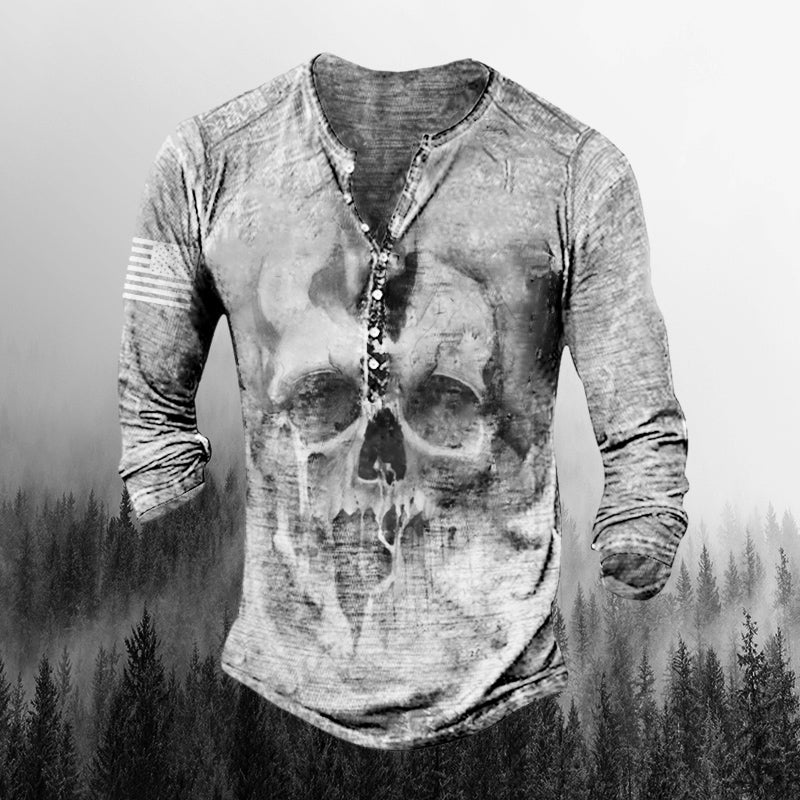 Men's Retro Comfortable Skull Long Sleeve