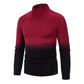 Men'S High Neck Slim Knit Pullover With Gradient Bottom