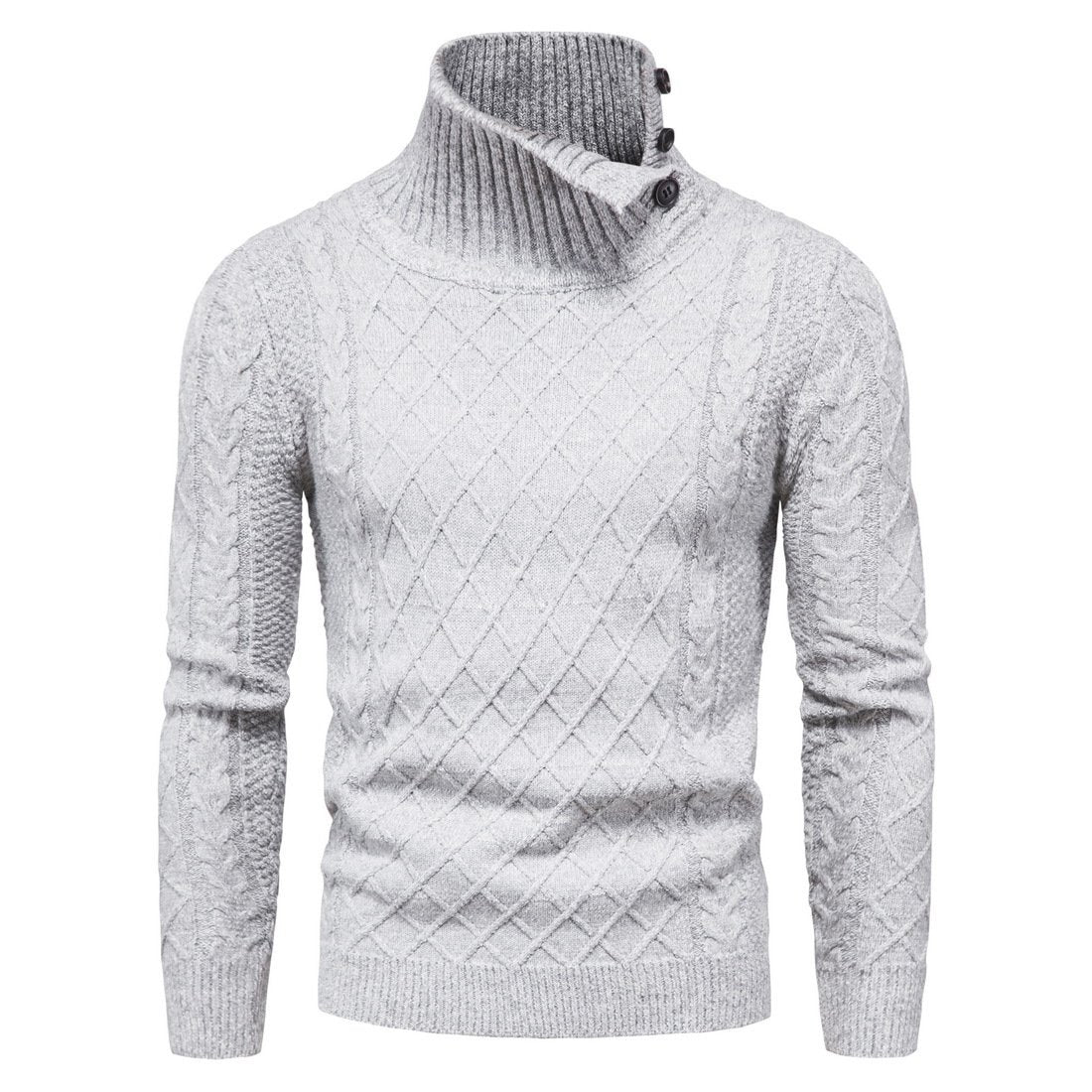 Turtleneck Mens Fashion Long-Sleeved Sweater Bottoming Sweater Knitwear