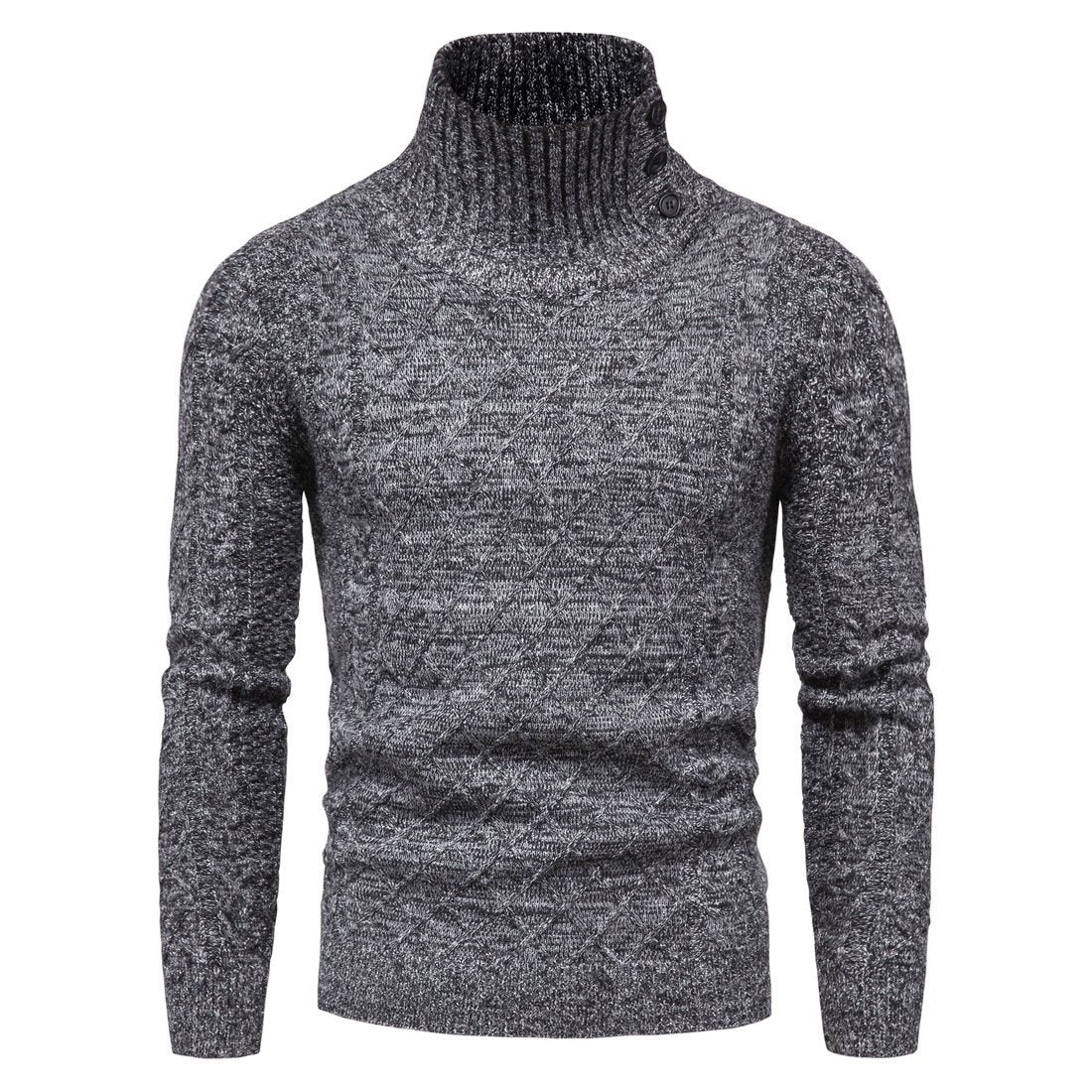 Turtleneck Mens Fashion Long-Sleeved Sweater Bottoming Sweater Knitwear