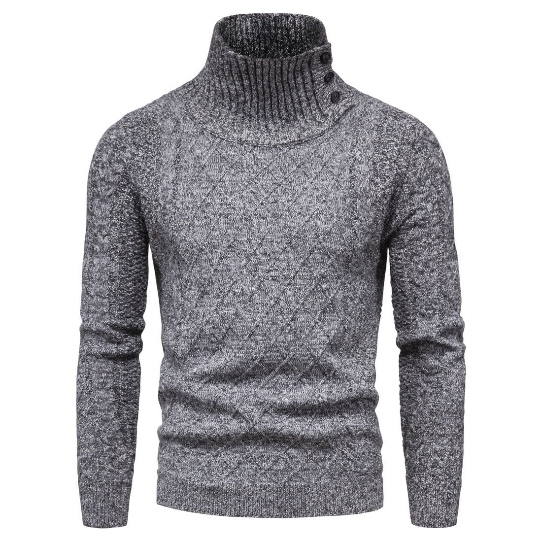 Turtleneck Mens Fashion Long-Sleeved Sweater Bottoming Sweater Knitwear