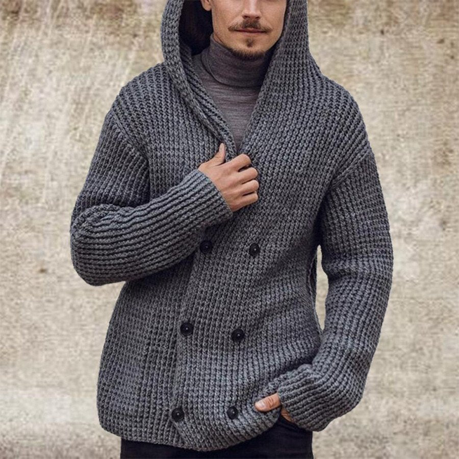 Men&#039;s Casual Long-Sleeved Sweater Coat As shown S