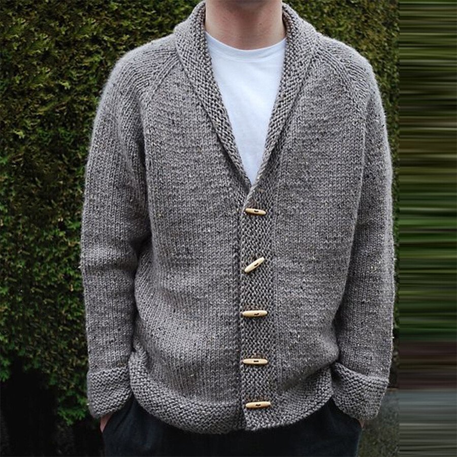 Men&#039;s Casual Long-Sleeved Knitted Cardigan Sweater Jacket As shown M