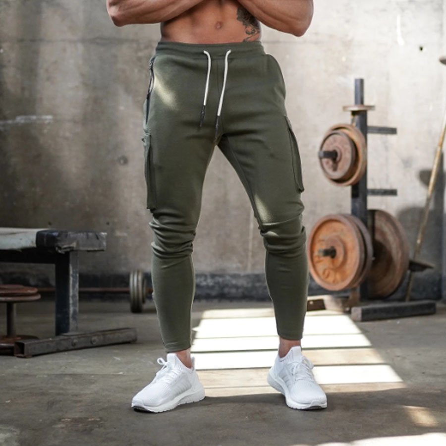 Man Camouflage Cargo Joggers With Multi-function Detail