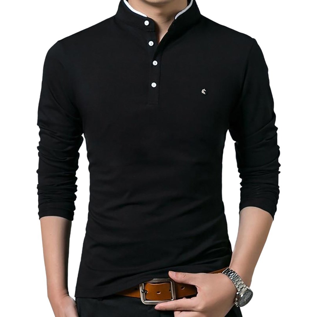 Pologize Logo Business Mandarin Collar Polo Shirt