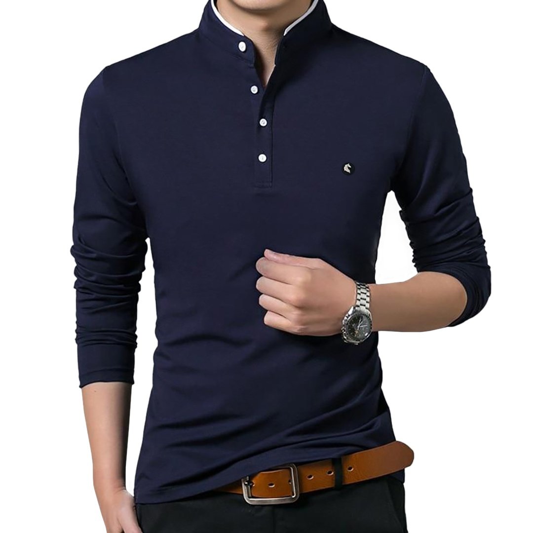 Pologize Logo Business Mandarin Collar Polo Shirt