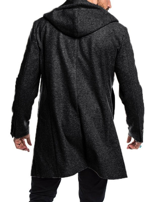 Men's Hooded Woolen Coat