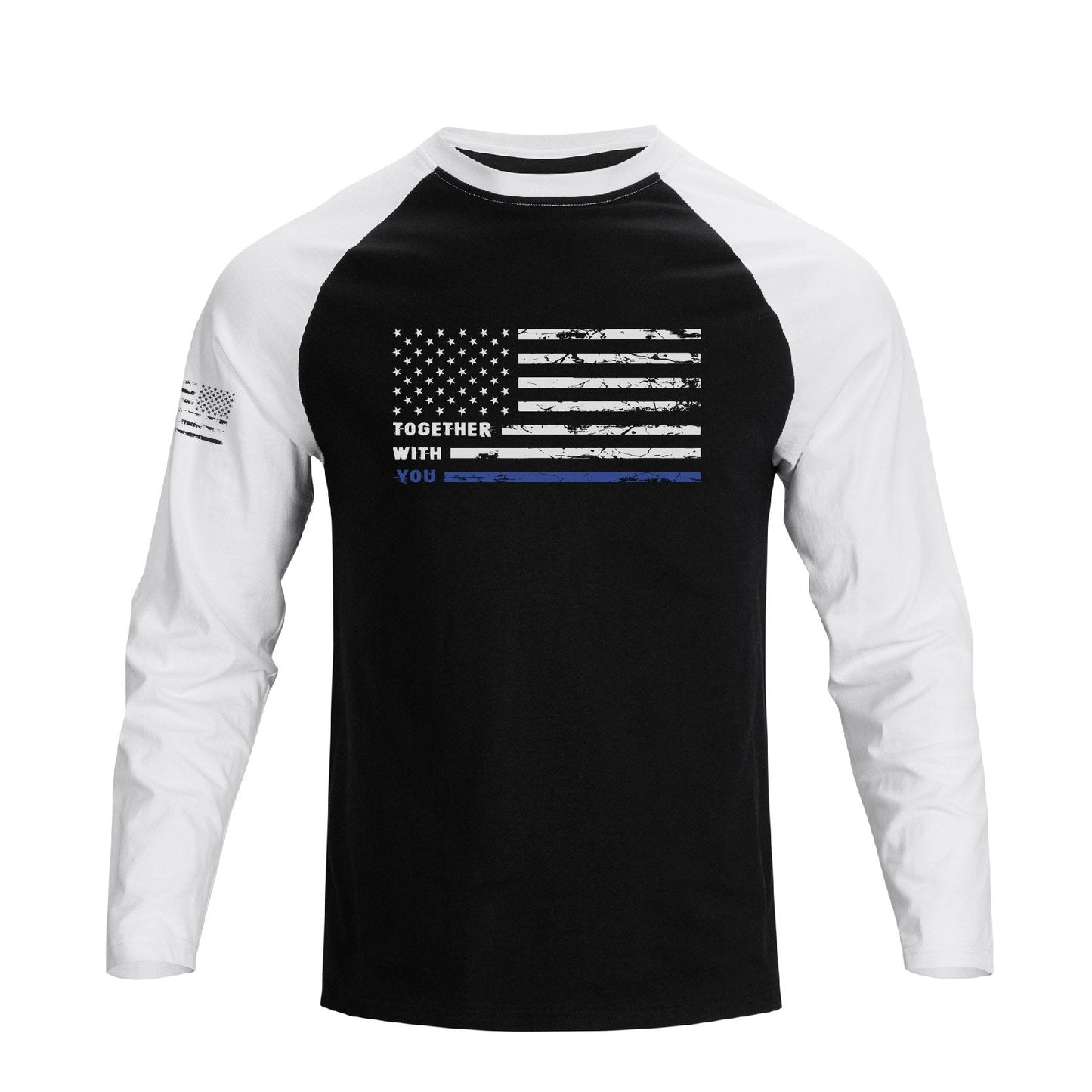 Men's 100% Cotton Patriotic American Flag Raglan Sleeve Long Sleeve Graphic T-shirts