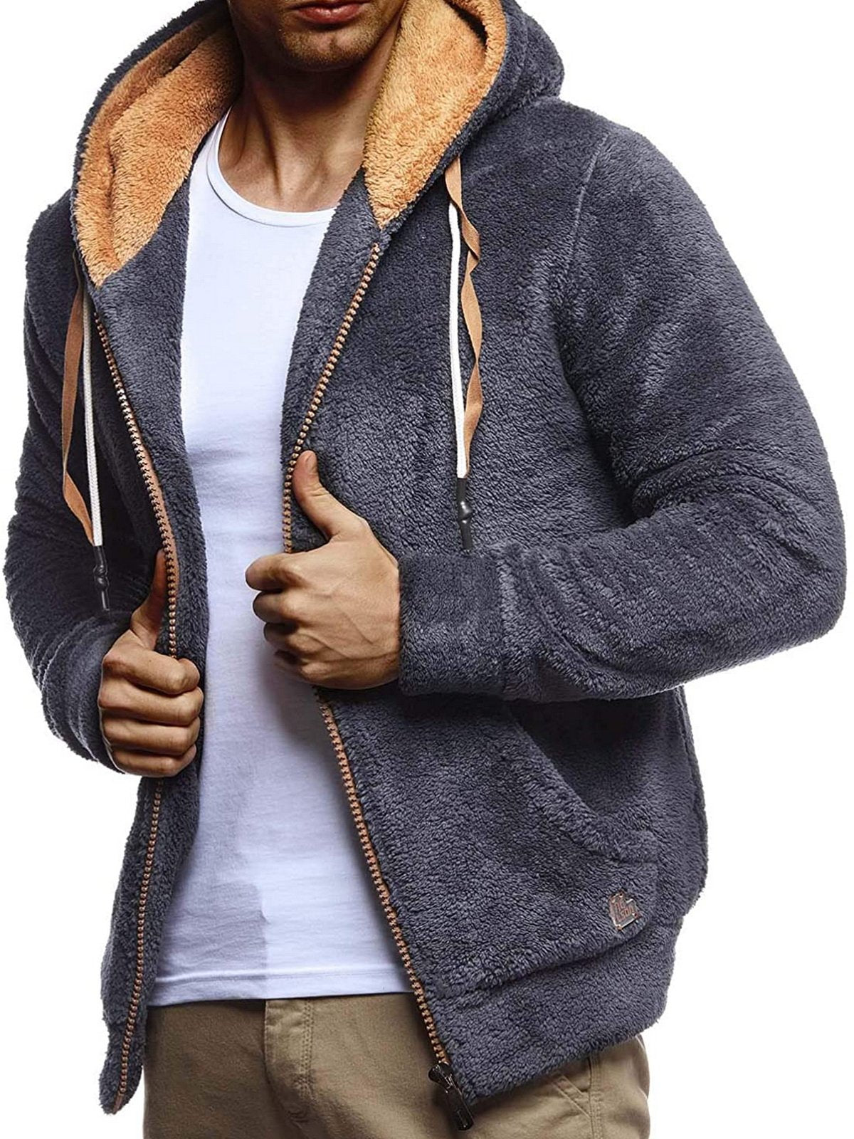 Men's Outdoor Cardigan And Flannel Hoodie