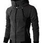 Man Casual Fleeced Hoodie Solid Coats