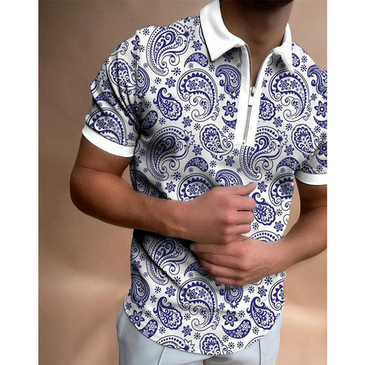 Paisley cashew print polo shirt