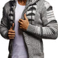 Men Cut-out Pattern Cap Collar Cardigan
