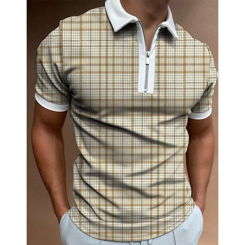 Men's Art Print Pattern Casual Short Sleeve POLO Shirt