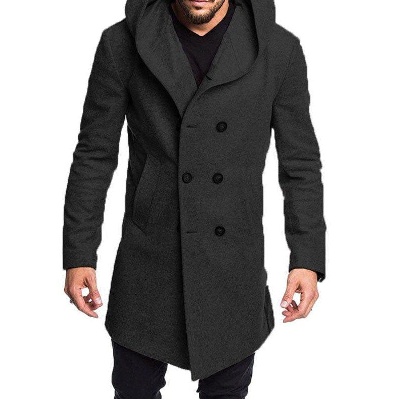 Men's Hooded Woolen Coat