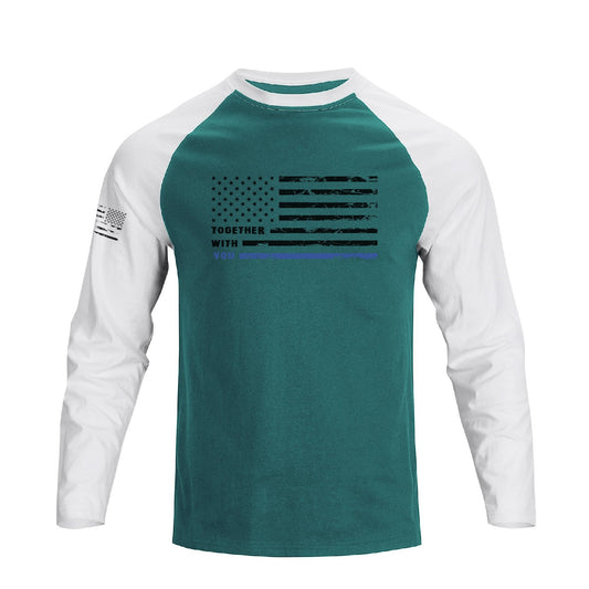 Men's 100% Cotton Patriotic American Flag Raglan Sleeve Long Sleeve Graphic T-shirts