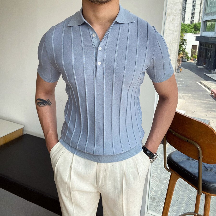 Men&#039;s Casual Short Sleeve Knit T-Shirt White L