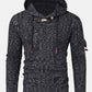 Mens Cable Knitted Toggle Front Warm Hooded Sweaters