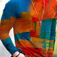 Men's Contrast Painting Print Long Sleeve T-shirt