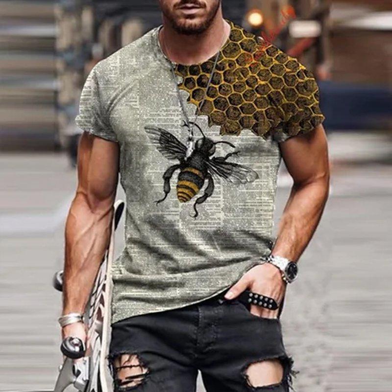 Mens Trendy Bee Dictionary Page Print Crew Neck Short Sleeve T-Shirt