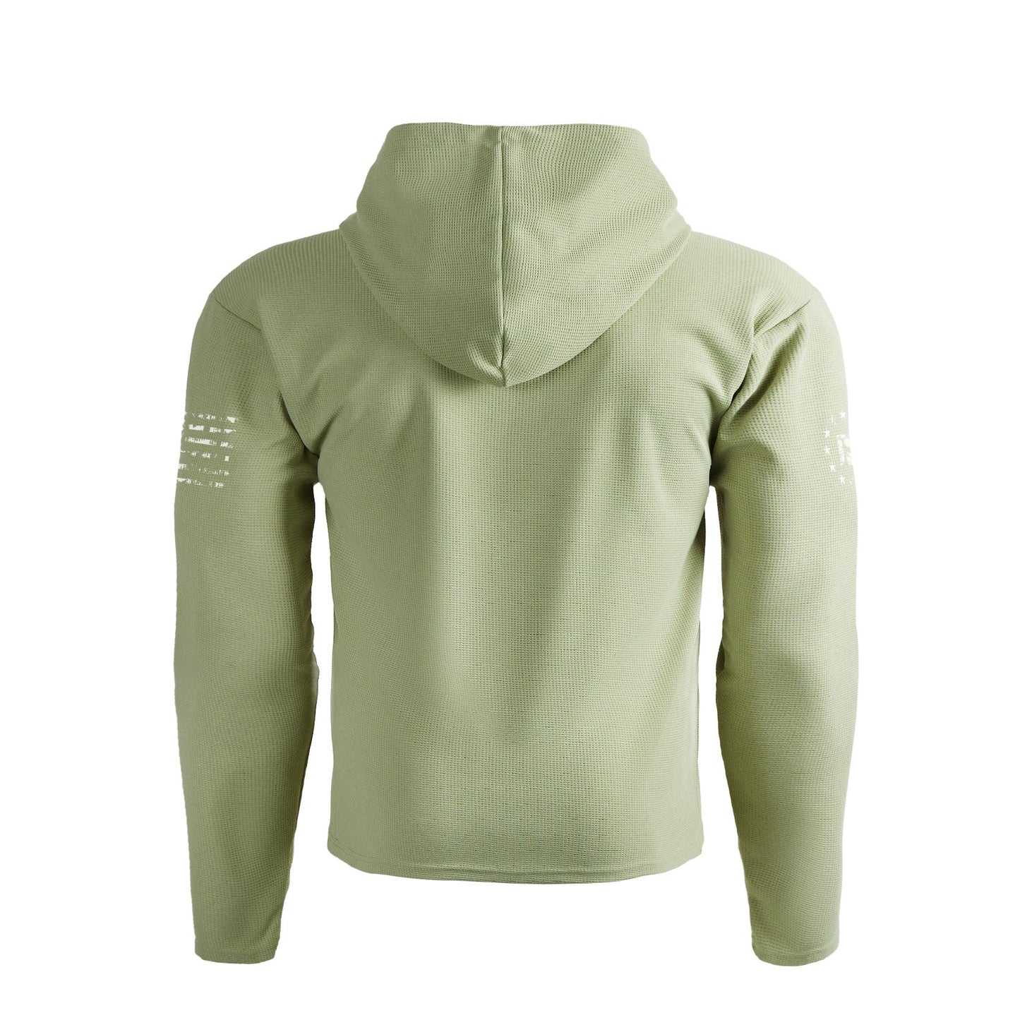 Men's Waffle American Flag Graphic Pocket Pullover Hoodies-Regular Fit Breathable