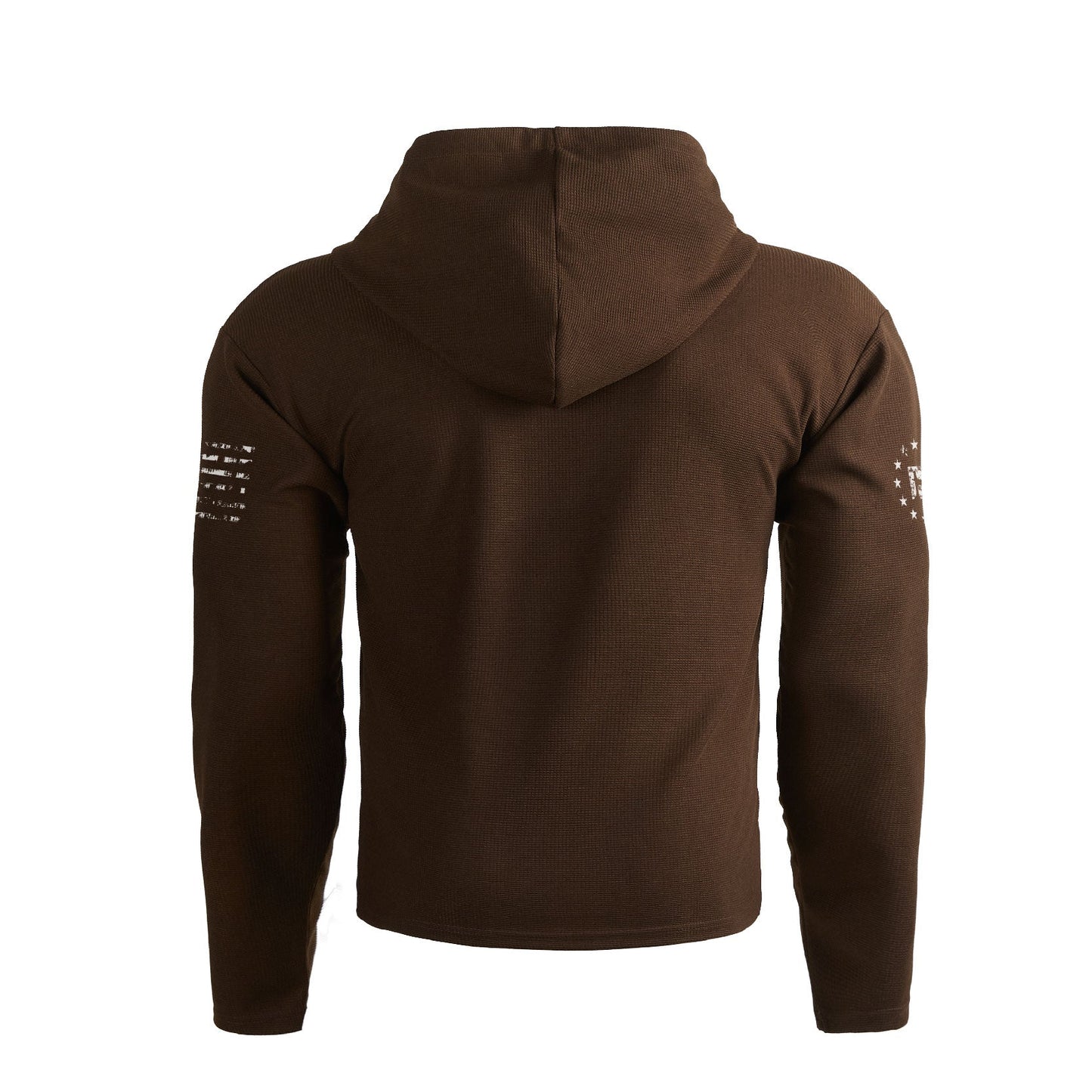 Men's Waffle American Flag Graphic Pocket Pullover Hoodies-Regular Fit Breathable