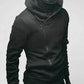 Side Zip Up Long Sleeve Plain Neck Hoodie For Men