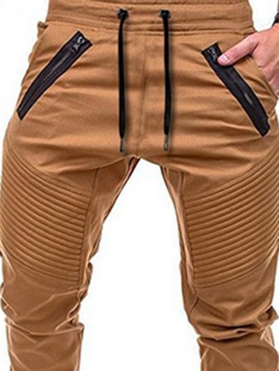 Men's Zippers Embellished Drawstring Fashion Jogger Pants