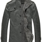 Men's Epaulet Design Stand Collar Single Breasted Coat