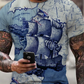 Men's 3D Print Map Graphic Prints Fingerprint Print Short Sleeve Daily T-Shirts