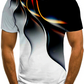 Men's 3D Abstract Print T-Shirt Blue S