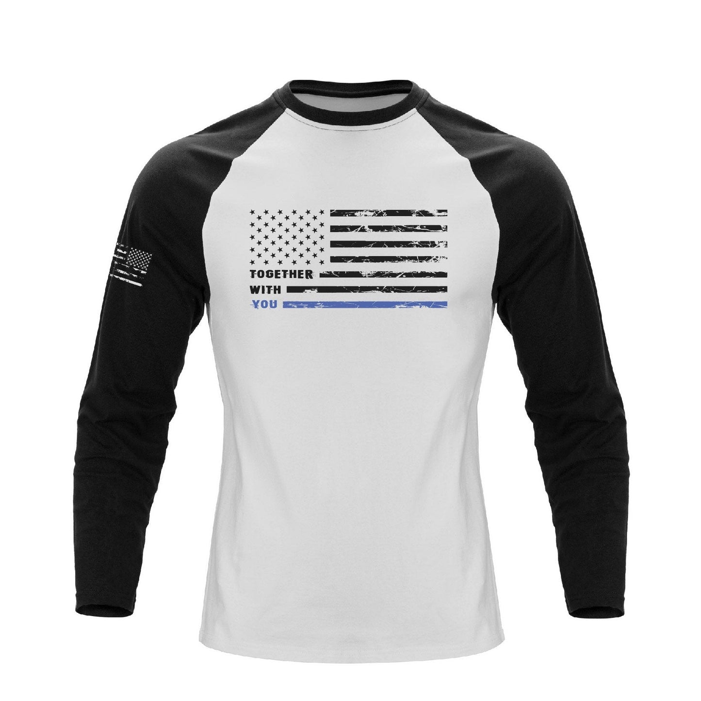 Men's 100% Cotton Patriotic American Flag Raglan Sleeve Long Sleeve Graphic T-shirts