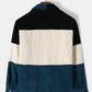 Mens Corduroy Color Block Panel Stitching Casual Long Sleeve Shirts
