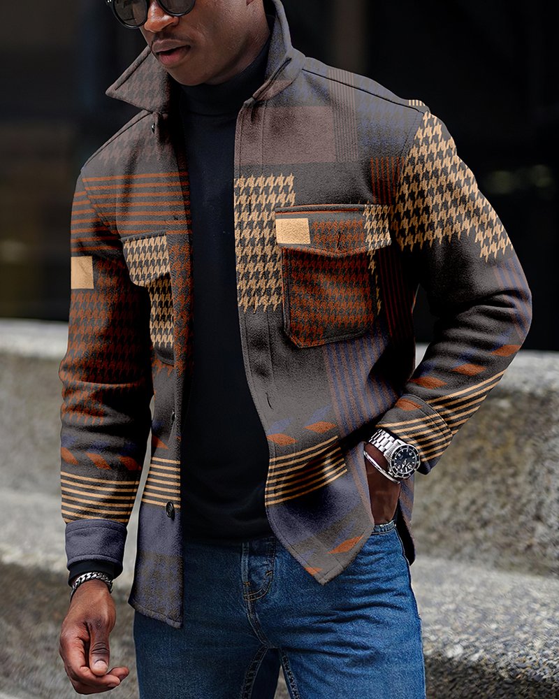 LONG-SLEEVED CASUAL WOOLEN MEN'S JACKET