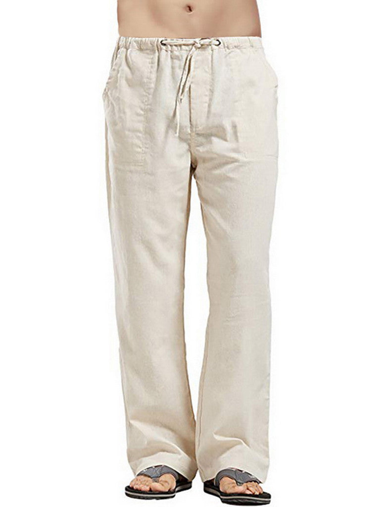 Men's linen pocket casual trousers